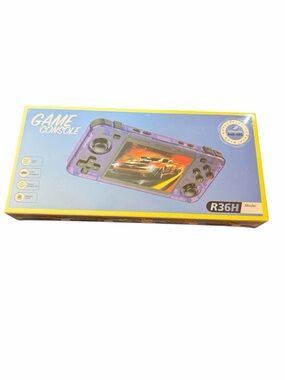 BNIB R36H Retro Handheld Game Console - 15,000+ Games - Purple Clear